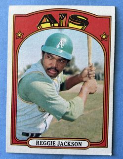 1972 TOPPS Vintage Trading Card, Reggie Jackson, #435