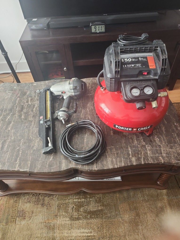 Framing Nailer Holes And Porter Cable Air Compressor