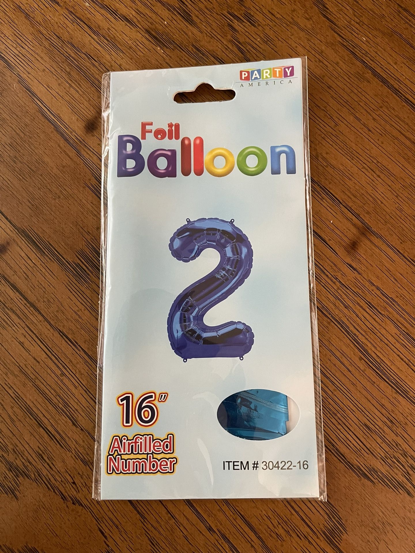 New Number “2” Foil Balloon 16” Blue - Party Decoration