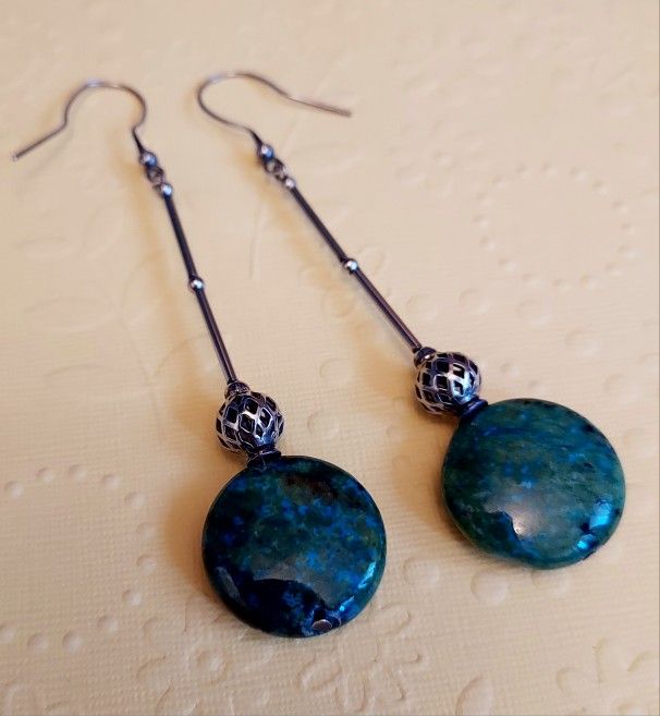 Beautiful Handmade Earrings With African Turquoise 