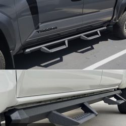 LA Zona Auto Parts 2023 to 2026 Toyota Tacoma Crew cab black nerf bar running board Estribos steps escalon