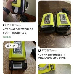 40volt Charger And Battery RYOBI 