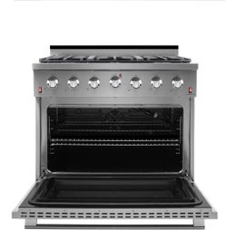 Stainless Steel 6-Burner Gas Range with Convection Oven