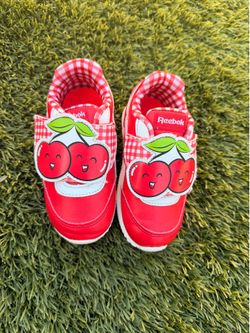 Reebok Cherry Sneakers Toddler Girls Size 7 Cute Red Cherry Shoes