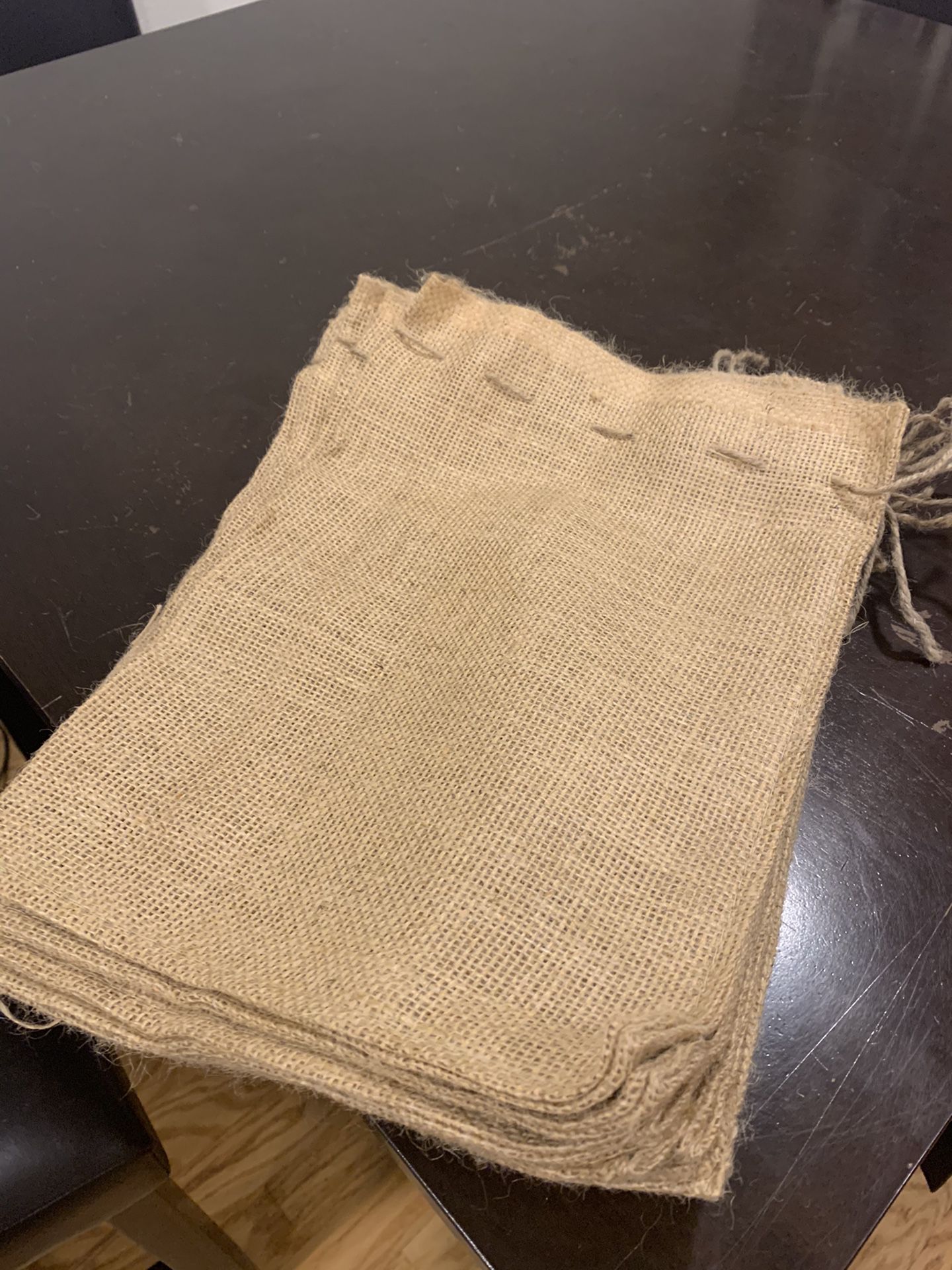 New / Unused Burlap Bag With Drawstrings