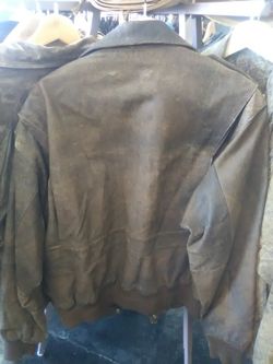 Men's leather bomber jacket