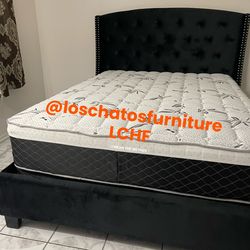 Queen size bed frame and mattress