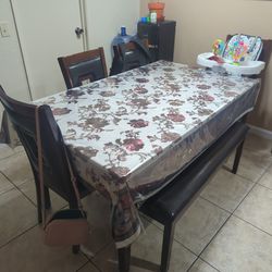 Table With Chairs And Bench