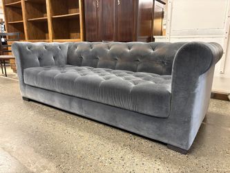 RESTORATION HARDWARE Modena Indigo Velvet Chesterfield Tufted Cushion Sofa
