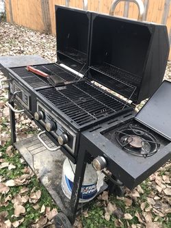 Propane and charcoal grill