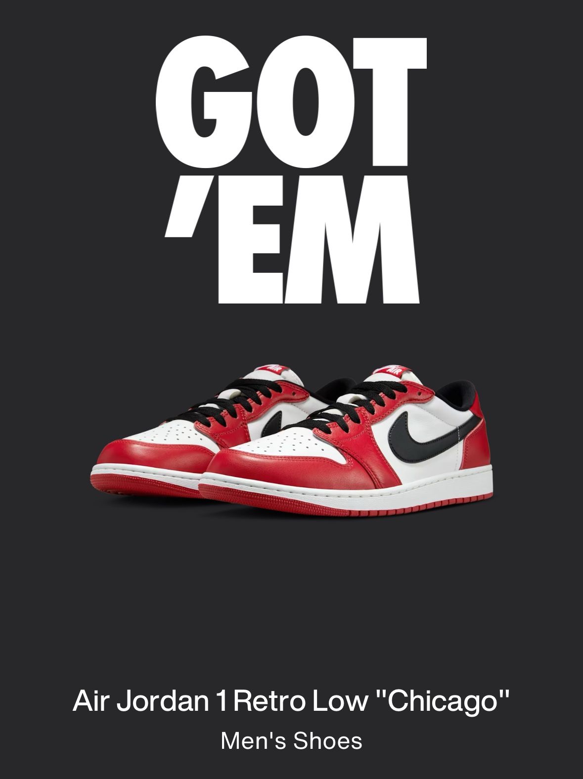 Jordan 1 Low Retro Og Chicago 