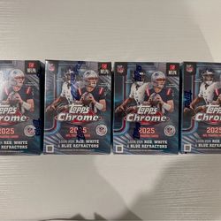 2025 NFL Topps Chrome Value Boxes/Blasters (4)