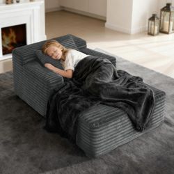 45'' Chaise Lounge Chair Indoor, Corduroy Upholstered Boneless Sofa Bed, Deep Seat Sleeper Couch Reading Chairs, Small Comfy Cloud Sofas Couches for L