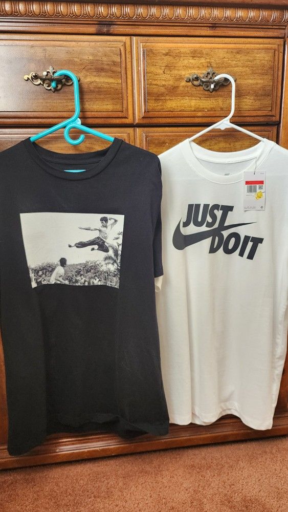 2 Shirts Nike n Bruce Lee Both Size Large