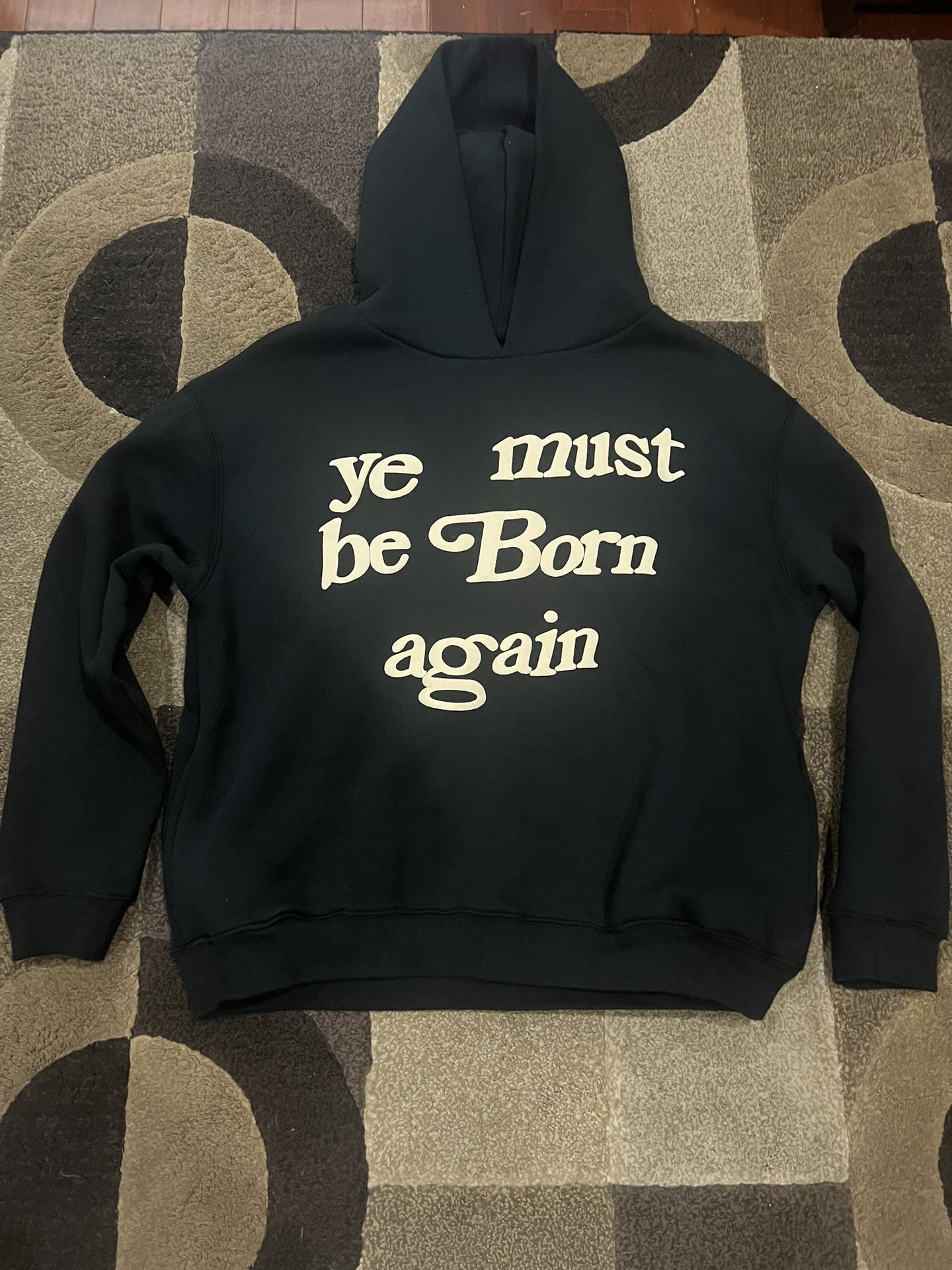 Size S - Cactus Plant Flea Market Coal Ye Must Be Born Again Hoodie With Pockets
