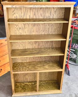 5 Tier Oak Bookcase