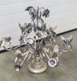 Vintage Wrought Iron Floral Candelabra