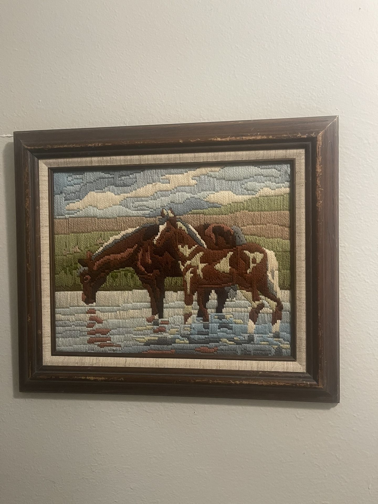 Vintage Needlepoint Framed