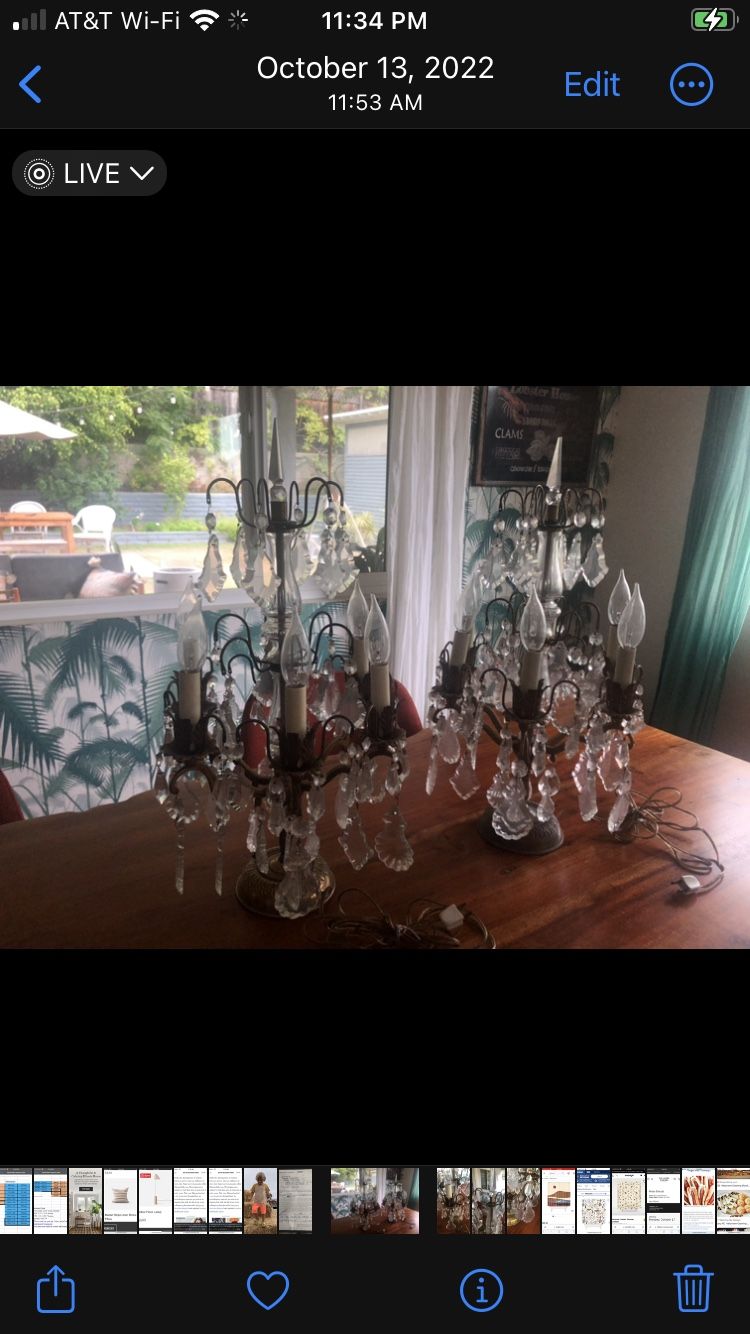 Pair of Antique Electric Candelabras ( Plug In). 