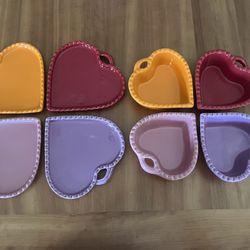 Williams Sonoma Plates & Ramekins-hearts 