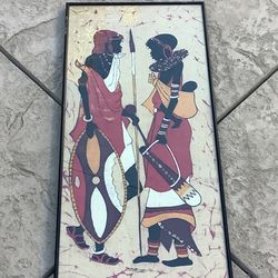 African Art Framed 32x14.5in