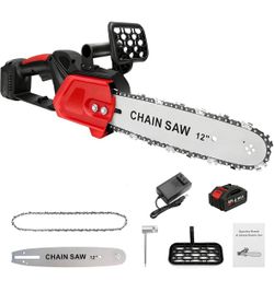12 Inch 20V Cordless Electric Chainsaw w/ 2 batteries