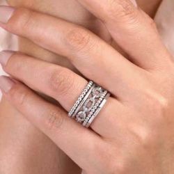 Sterling Silver Bujukan White Sapphire Ring, Size 7