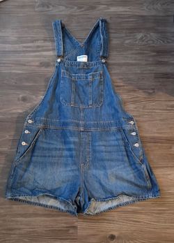 Old Navy Baggy Denim Shortalls Medium Wash Overalls Romper - Women's XL