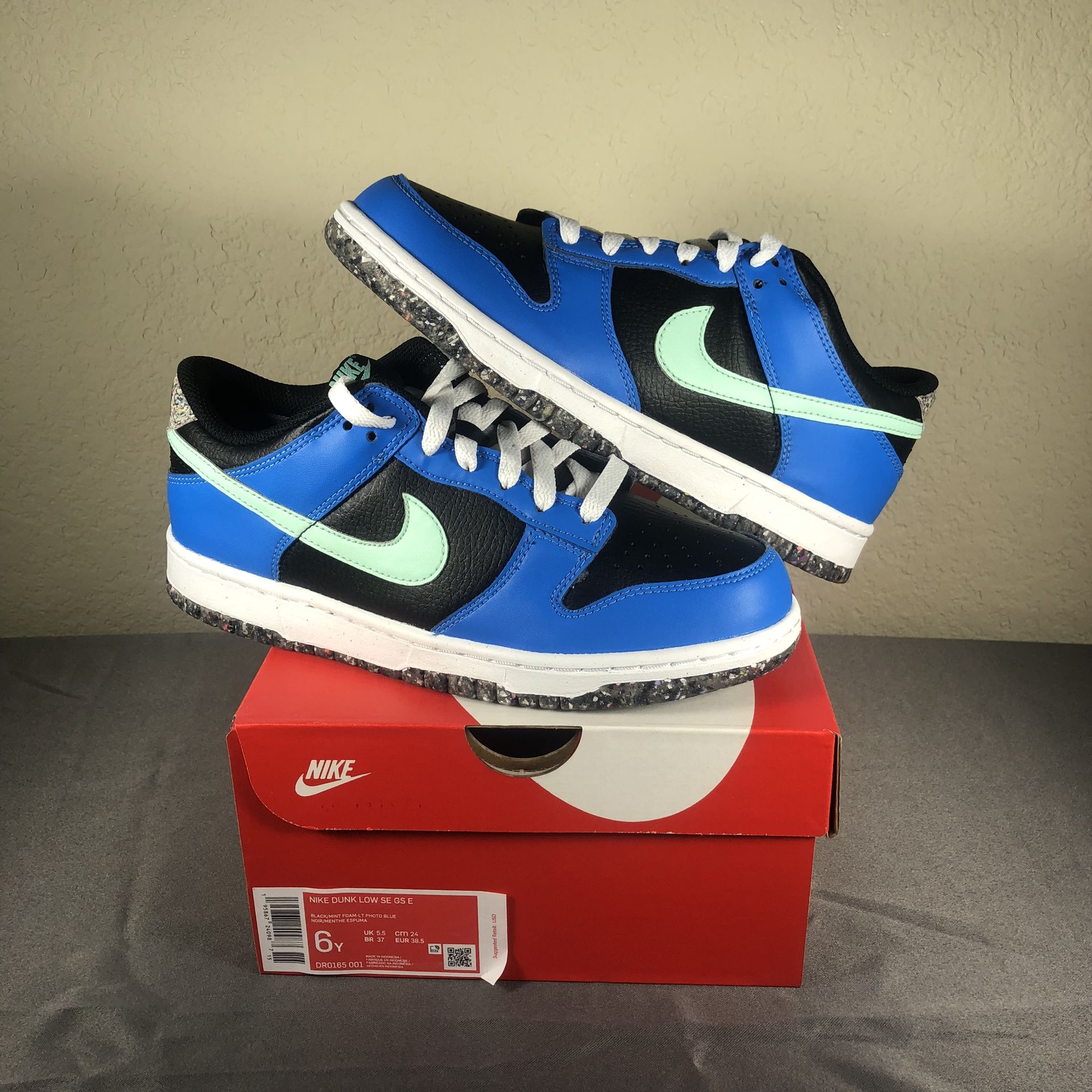 Nike Dunk Low Crater Blue Black - Size 6y DEADSTOCK