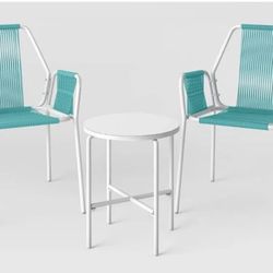 Fisher 3pc Outdoor PATIO Chat Set Collection - Project 62 - Blue/Green, White