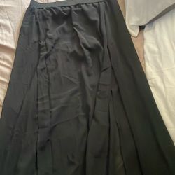 Black Sheer Long Skirt With Shorts Under 