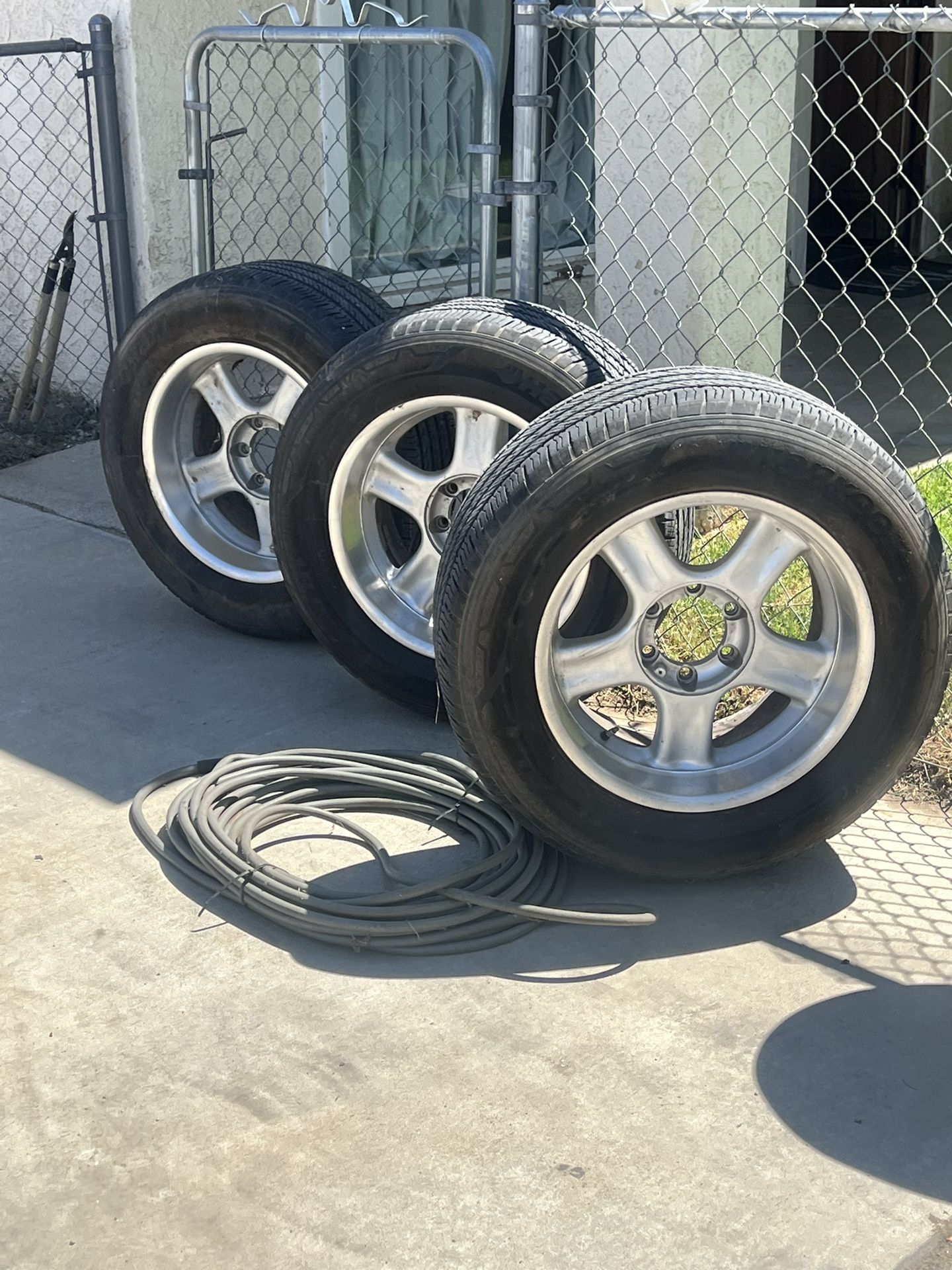 Tires, Rae Dunn, Bike, Little Tikes Slide Swing Set, Little Tikes Car, Clothes etc