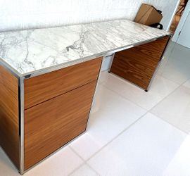 Modern  Desk  with Marble top - Chrome Luxury Style