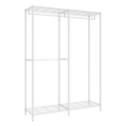 Closet Organizers and Storage, Clothes Rack with Shelves Freestanding Wardrobe Closet for Bedroom, 42.9 x 15.4 x 70.5 inch, White, DALTEN Collection U