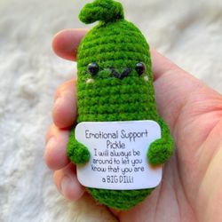 Handmade Support Pickle Crochet Amigurumi - Cute & Encouraging Gift Idea