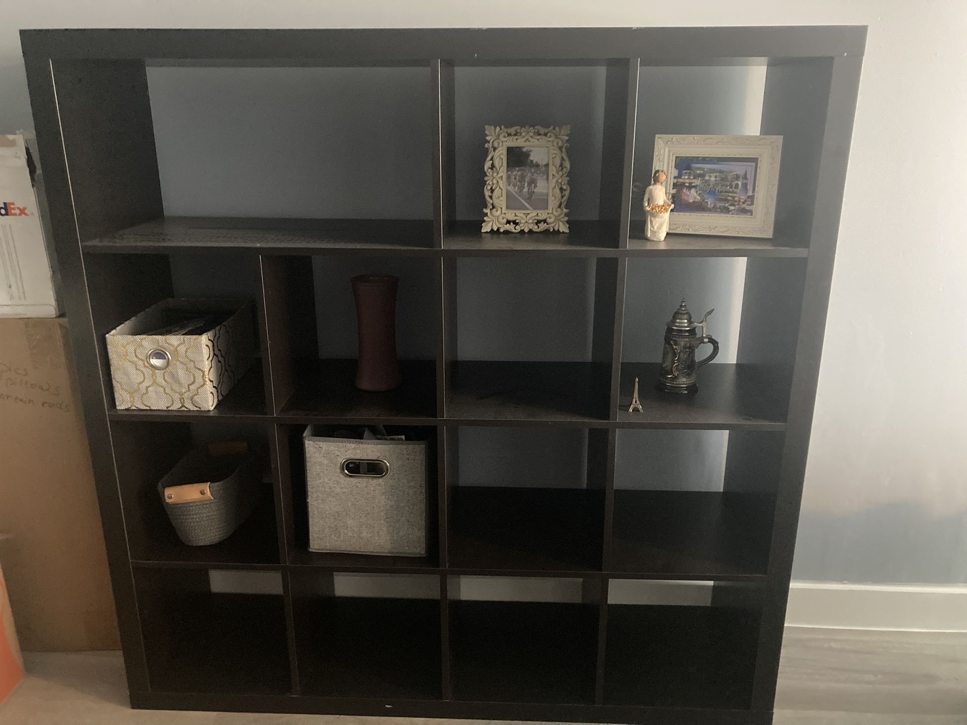 Decorative Espresso Cube Storage Shelf- $99