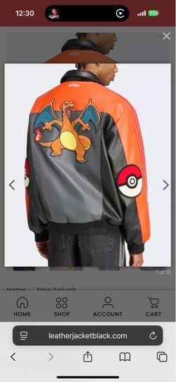 Charizard Pokémon Leather Bomber Jacket