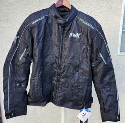 HWK Mens Black Motorcycle Jacket Biker Riding Waterproof 