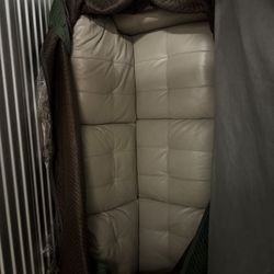 Good Condition Beige Leather 3- Person Couch
