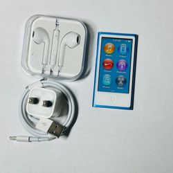 Apple iPod Nano 7th Gen 16GB Blue Bluetooth Excellent Condition HT0136