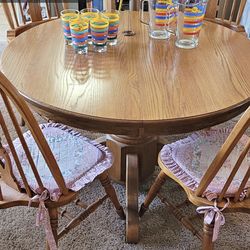 Solid wood table and chairs