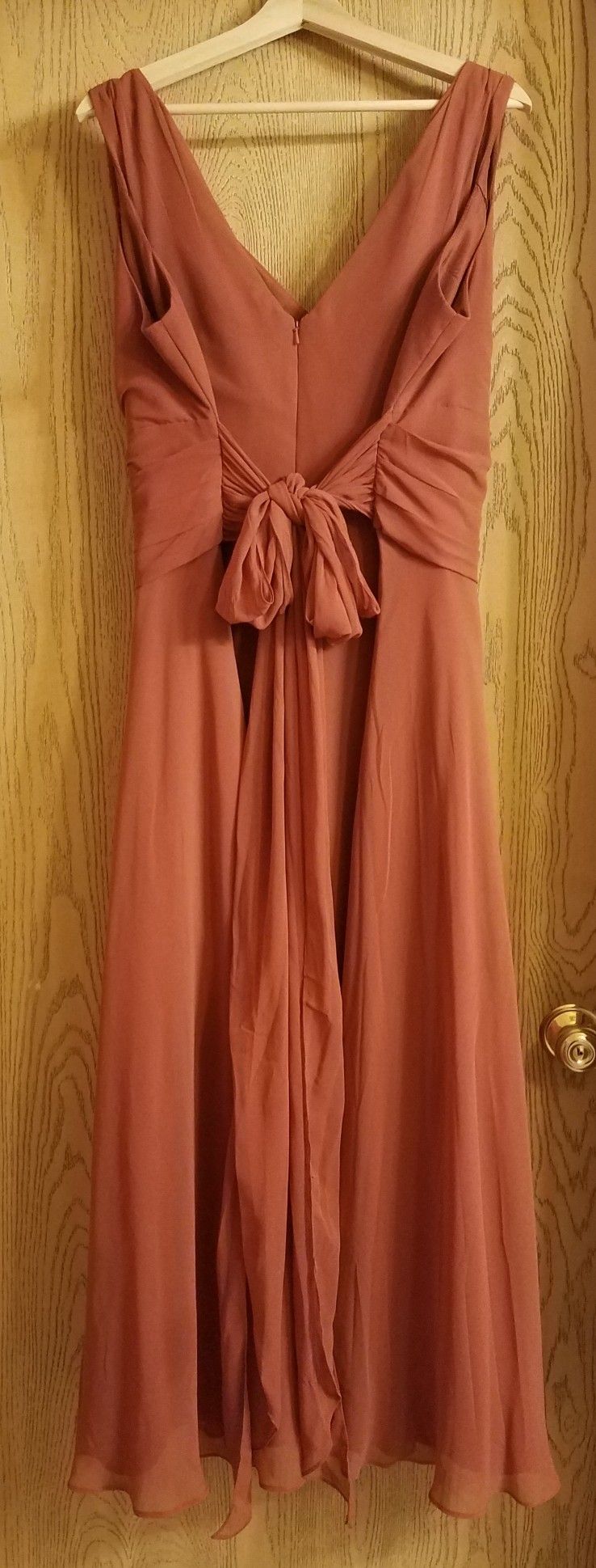 Long Chiffon Surplice Tank Bridesmaid Dress - Size 24 in Cinnamon