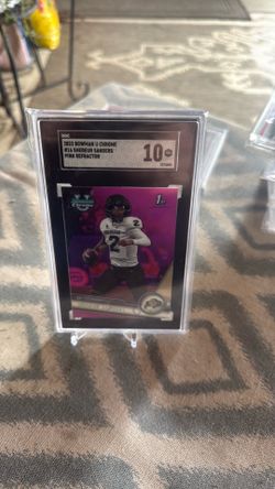 2023 bowman U Chrome #16 Shedeur Sanders Purple Refractor /399 SGC 10