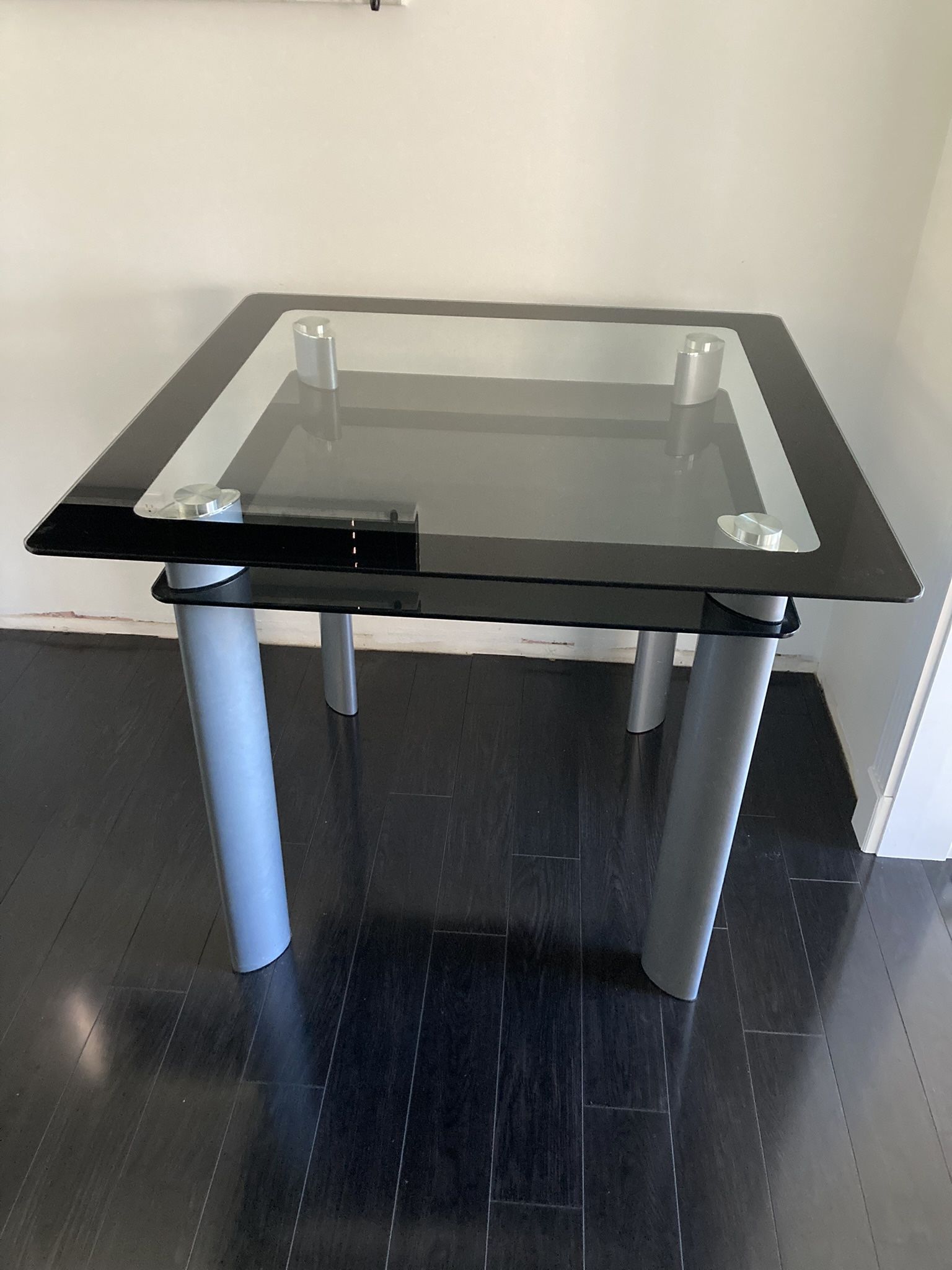 Double Glass Sq Dining Table