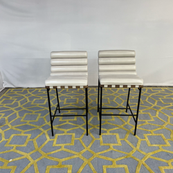 ( Delivery Available ) Denver Modern Vail Gray Leather Bar Stool