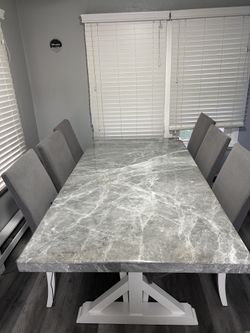 6 Seat Heavy Solid Marble Table