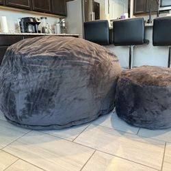 Ultimate Sack Bean Bag Chairs – Set of 2 (Large + Ottoman)
