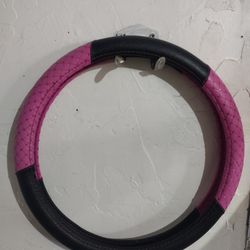 Pink An Black Steering Wheel Cover 