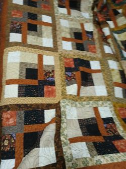 vintage reversible 52x72 long arm cotton quilt