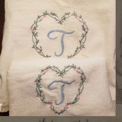 2 Monogrammed T towels